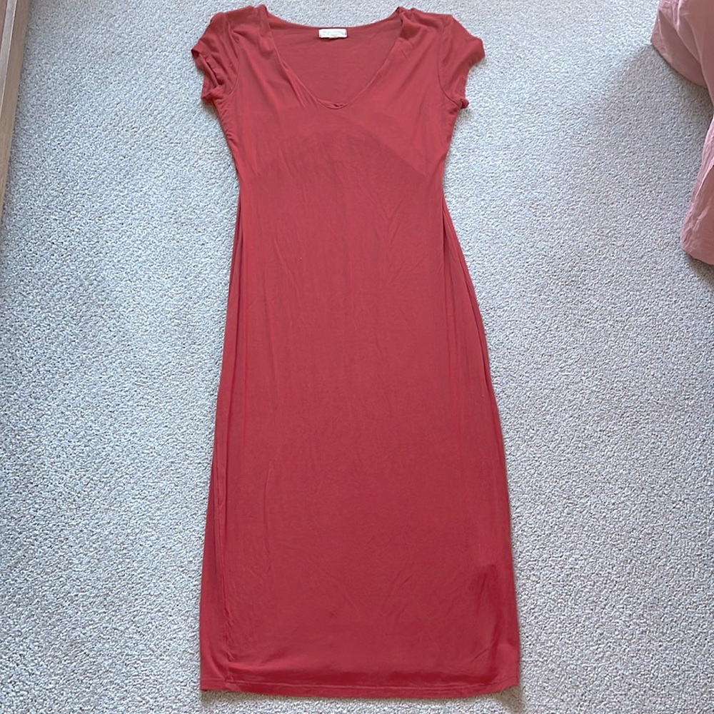 See You Monday Burnt Orange MIDI Dress Size Large